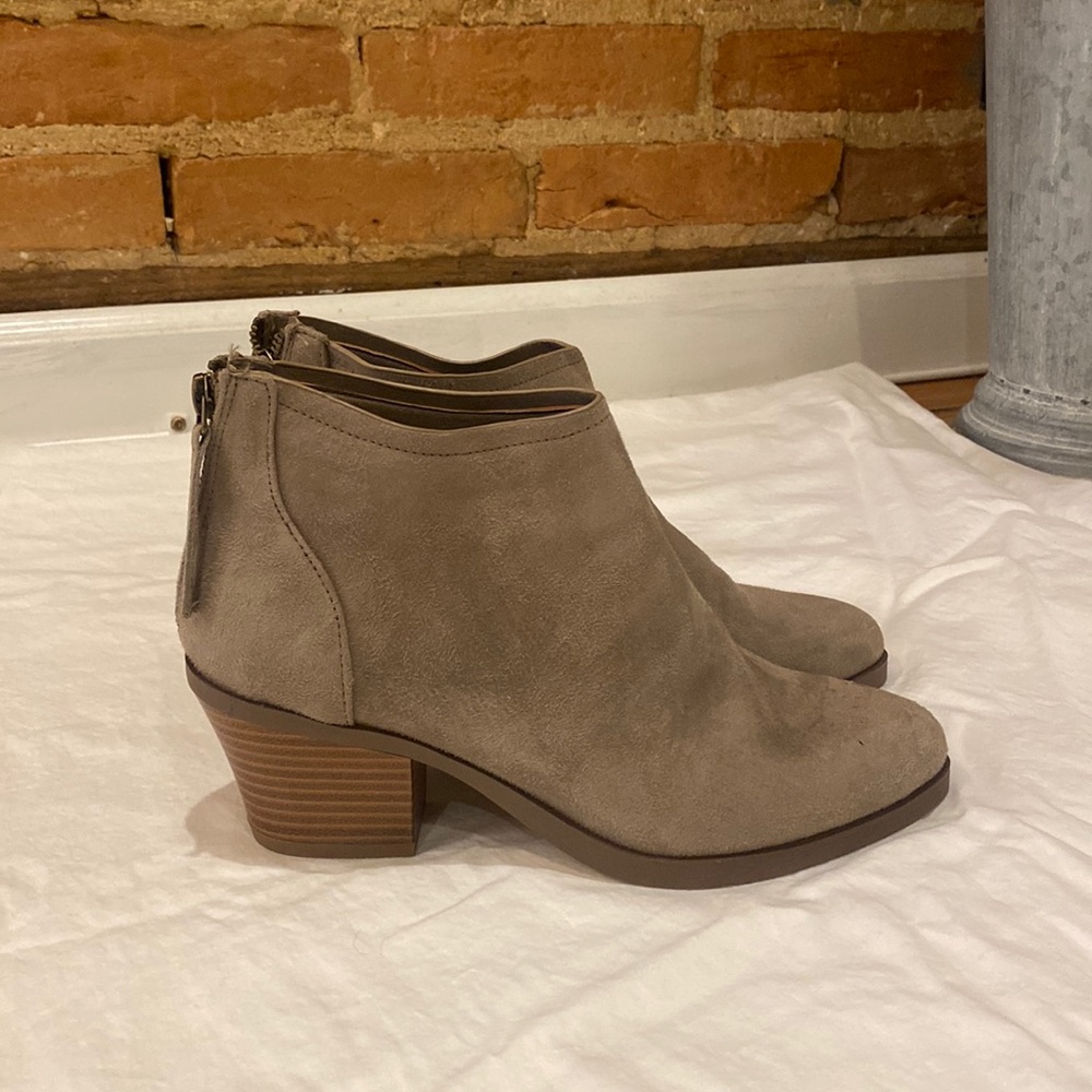 Taupe Suede Ankle Booties